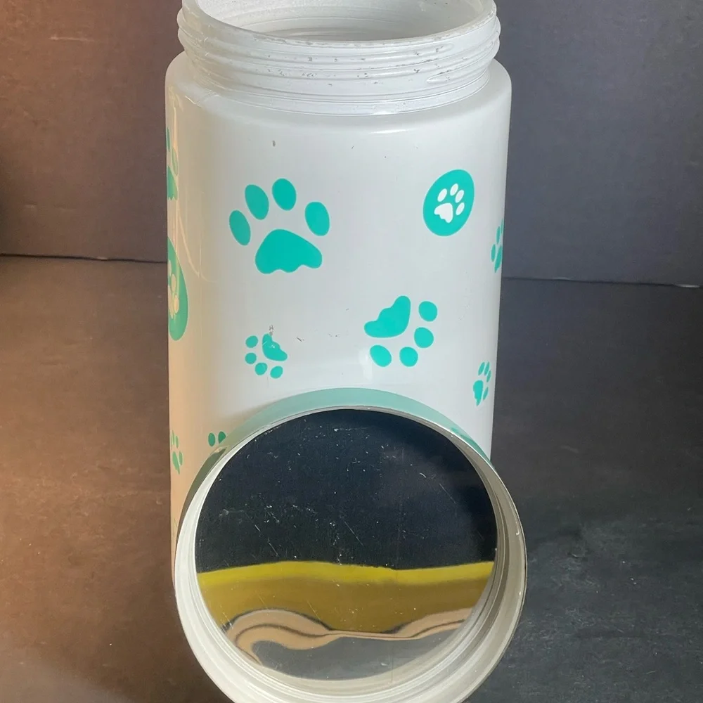 8.75” Tall Glass Cat Treat Container